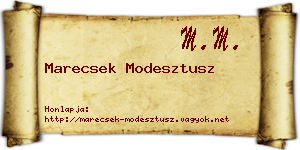 Marecsek Modesztusz névjegykártya